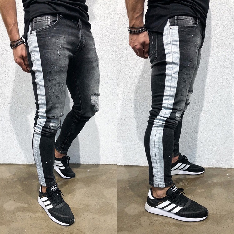 racing stripe jeans